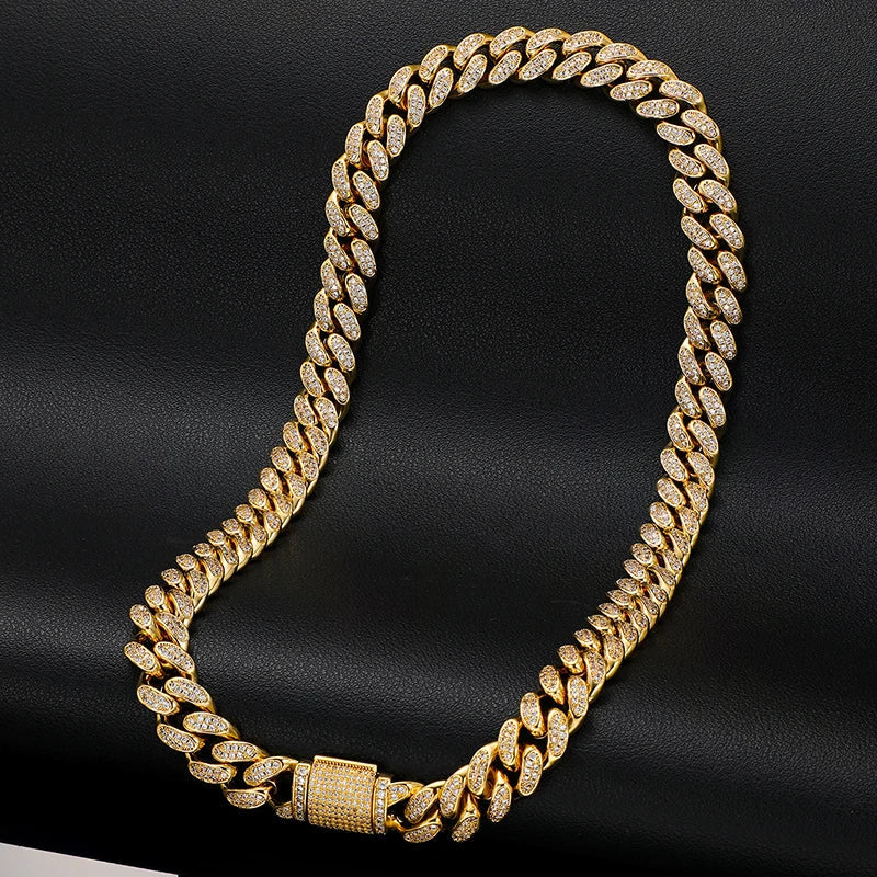 S925 Moissanite Diamond Cuban Link Necklace/Bracelet - 12mm