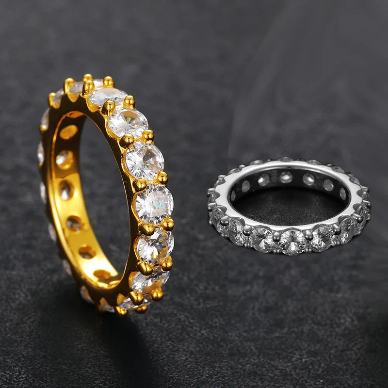 S925 Round Cut Moissanite Diamond Band