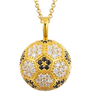 925 Sterling Silver Moissanite Diamond Soccer Ball Pendant