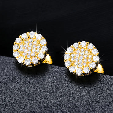 S925 Moissanite Diamond Halo Stud Earrings