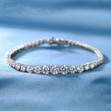 3-5mm S925 Moissanite Curved Tennis Bracelet