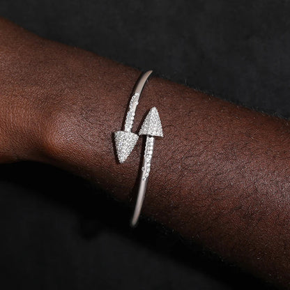 New S925 Moissanite Arrow Men Cuff Bracelet