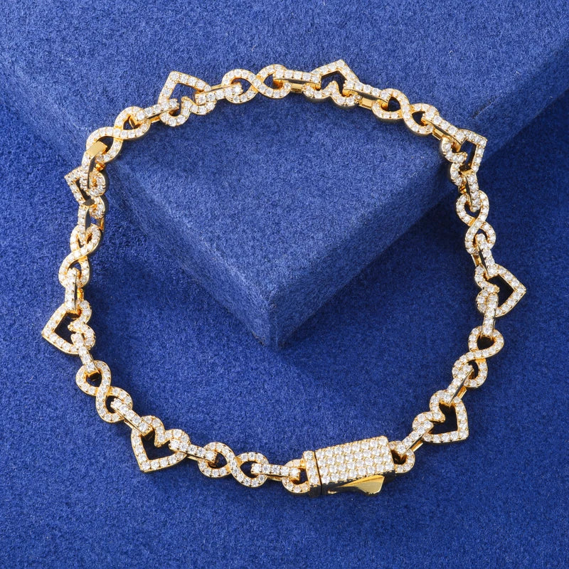 S925 Moissanite Infinity Diamond Heart Bracelet