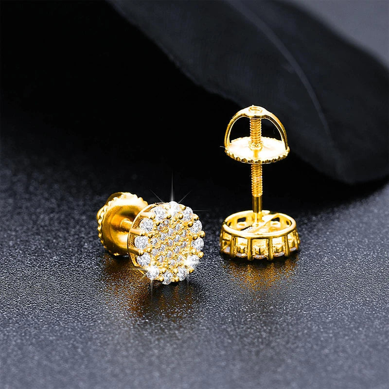 S925 Moissanite Diamond Halo Stud Earrings