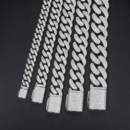 8-20mm S925 Moissanite Cuban Bracelet