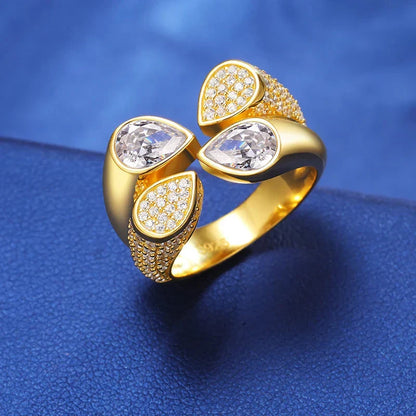 S925 Moissanite Tear Drop Ring