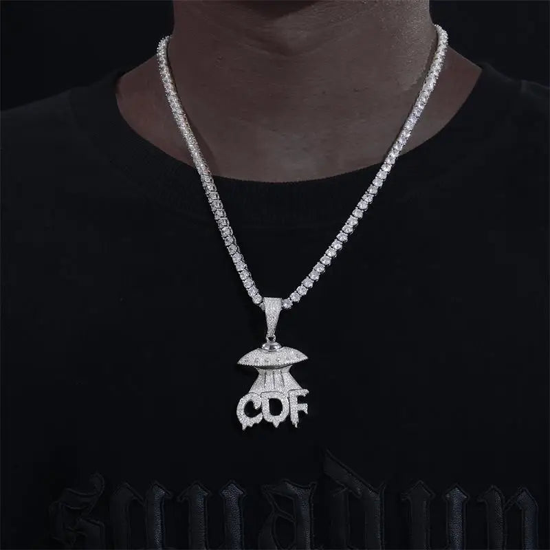 S925 Moissanite UFO CDF Spaceship Pendant