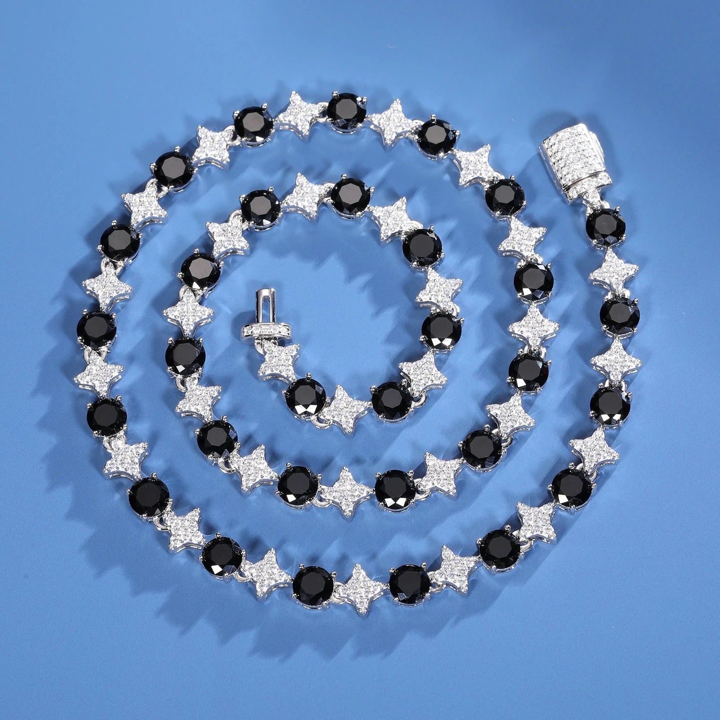 8mm S925 Black Moissanite Star Link Tennis Chain