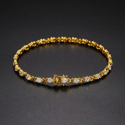 S925 Moissanite Tennis Infinity Bracelet - 3/4/5mm