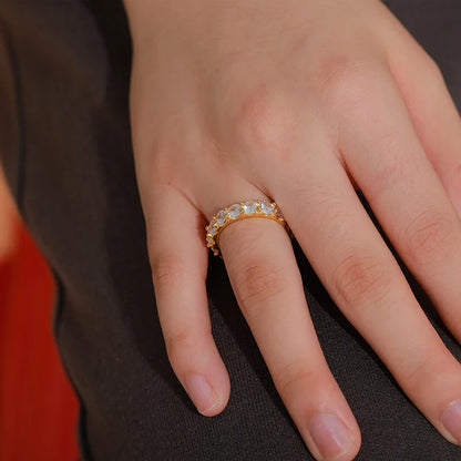 S925 Round Cut Moissanite Diamond Band