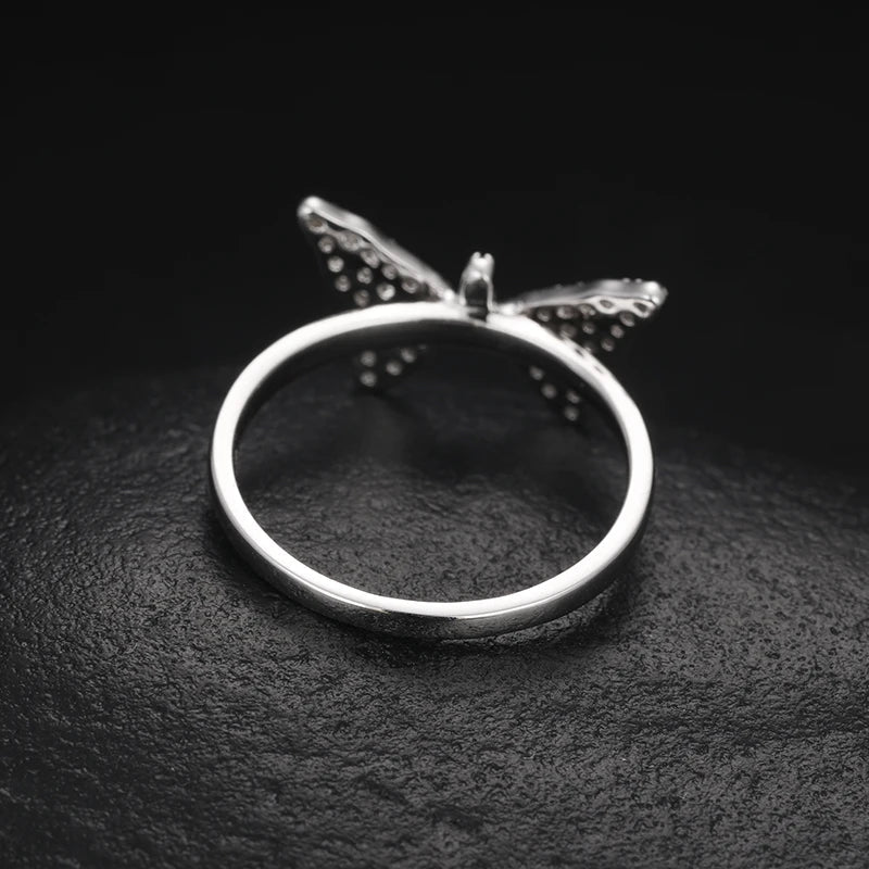 S925 VVS1 Moissanite Butterfly Ring