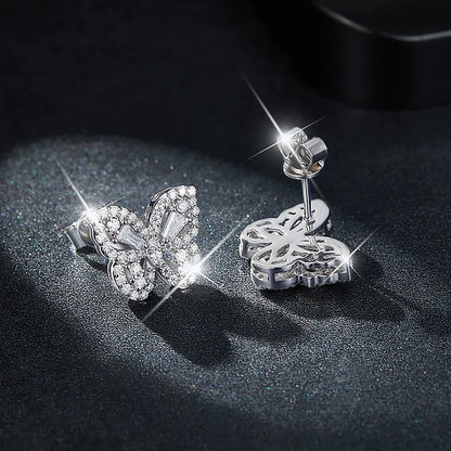 Butterfly Diamond Stud Earrings