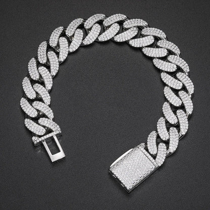 8-20mm S925 Moissanite Cuban Bracelet