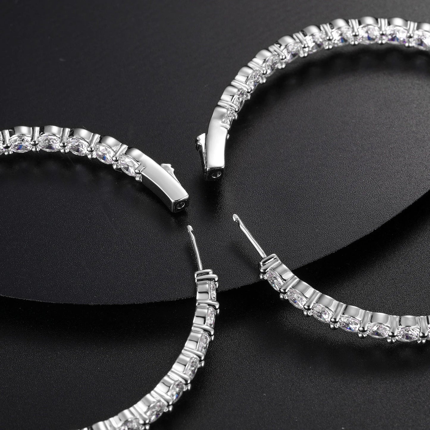 S925 Regal Radiance 15.5CTW Moissanite Round Hoop Earrings