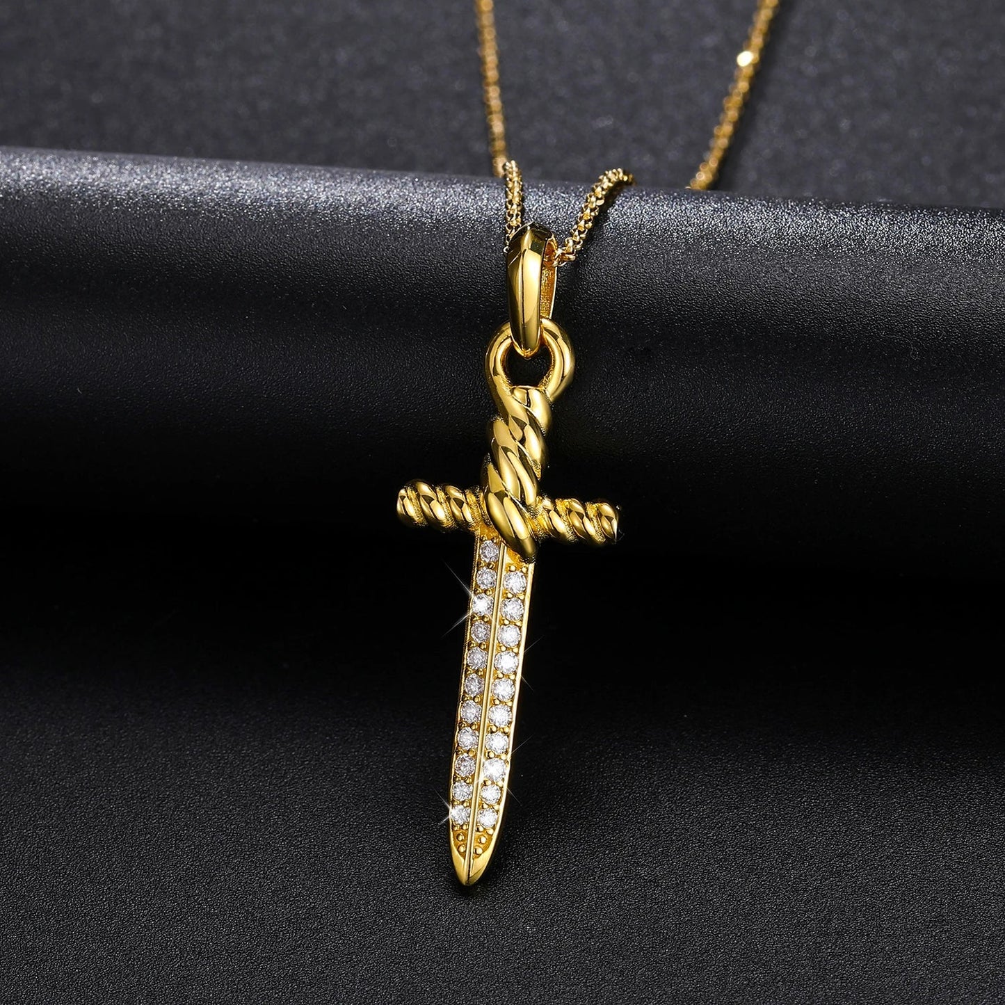 S925 Moissanite Vintage Sword Pendant