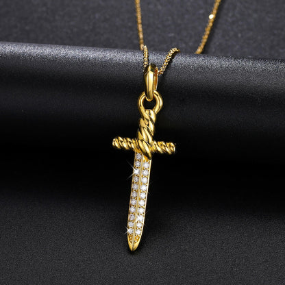 S925 Moissanite Vintage Sword Pendant