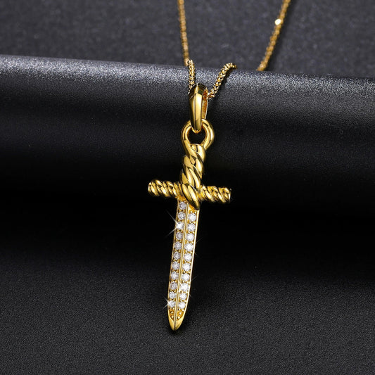 S925 Moissanite Vintage Sword Pendant