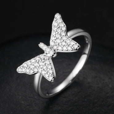 S925 VVS1 Moissanite Butterfly Ring