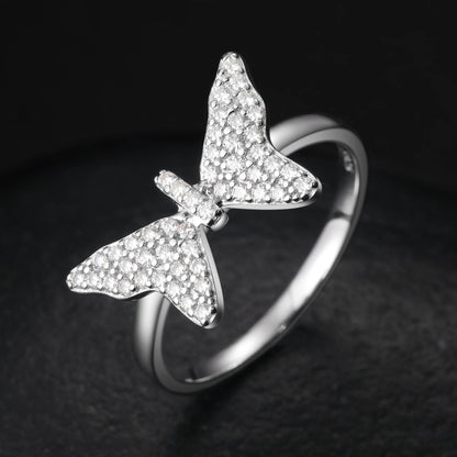 S925 VVS1 Moissanite Butterfly Ring