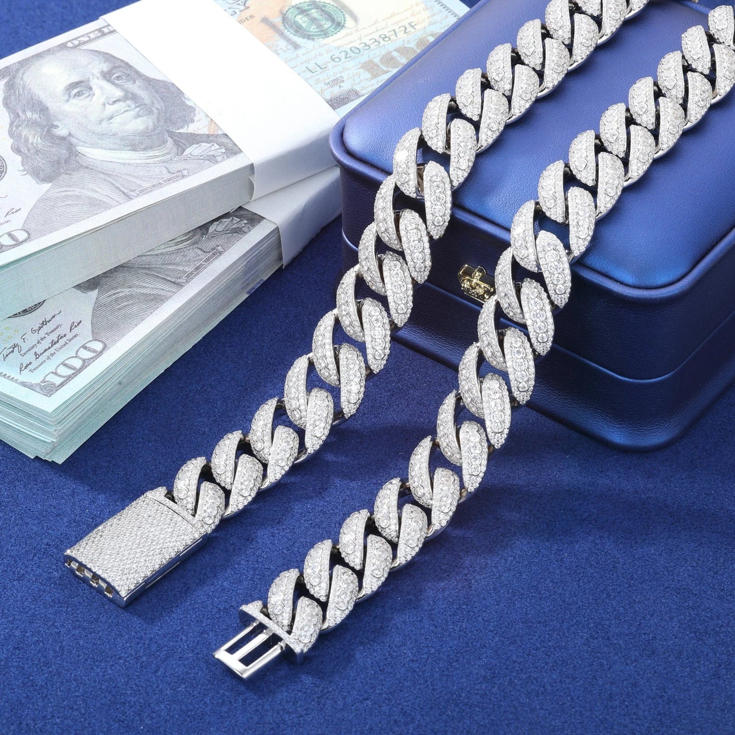 18mm Iced Out Miami Curve Diamond Cuban Link Chain