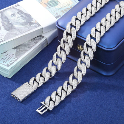 18mm Iced Out Miami Curve Diamond Cuban Link Chain