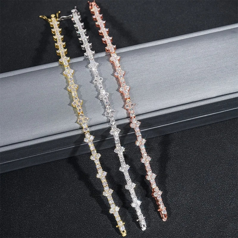 3mm S925 Moissanite Honeycomb Diamond Link Bracelet
