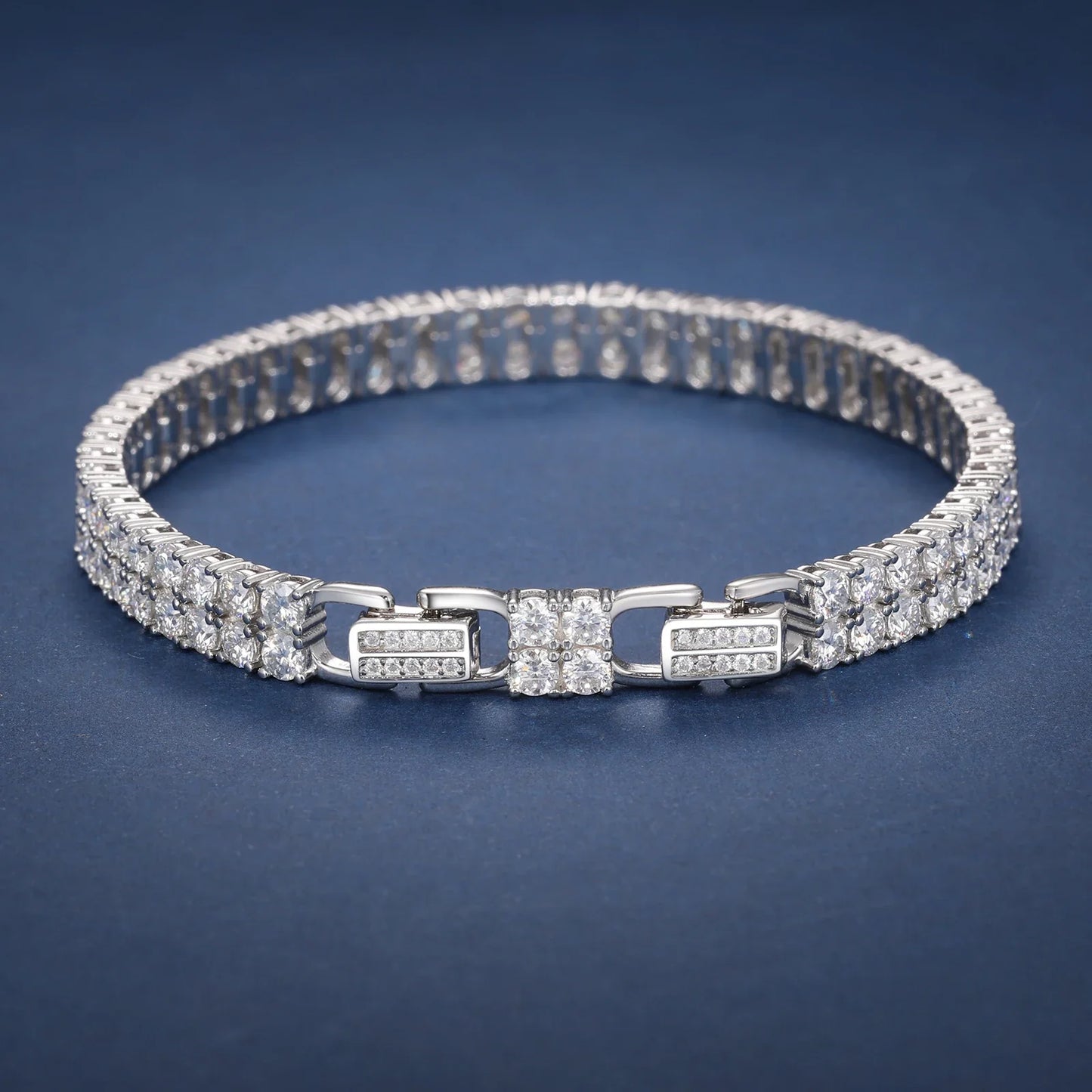 S925 6MM 2 Rows Moissanite Diamond Tennis Bracelet/Necklace