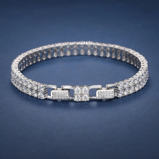 S925 6MM 2 Rows Moissanite Diamond Tennis Bracelet/Necklace