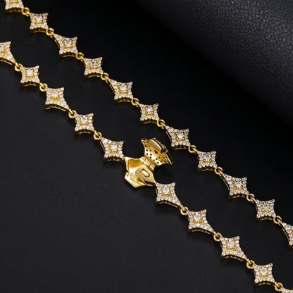 S925 VVS MOISSANITE STAR LINK NECKLACE