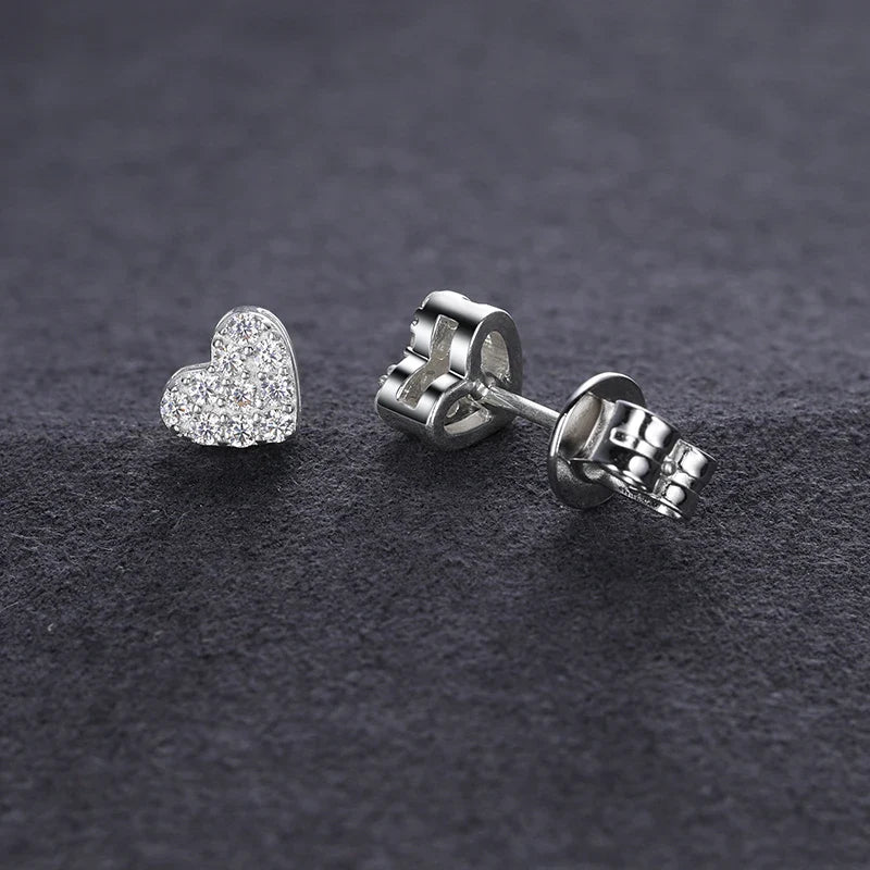 S925 Moissanite Diamond Heart Earrings