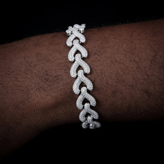 S925 Moissanite V-Link Diamond Bracelet