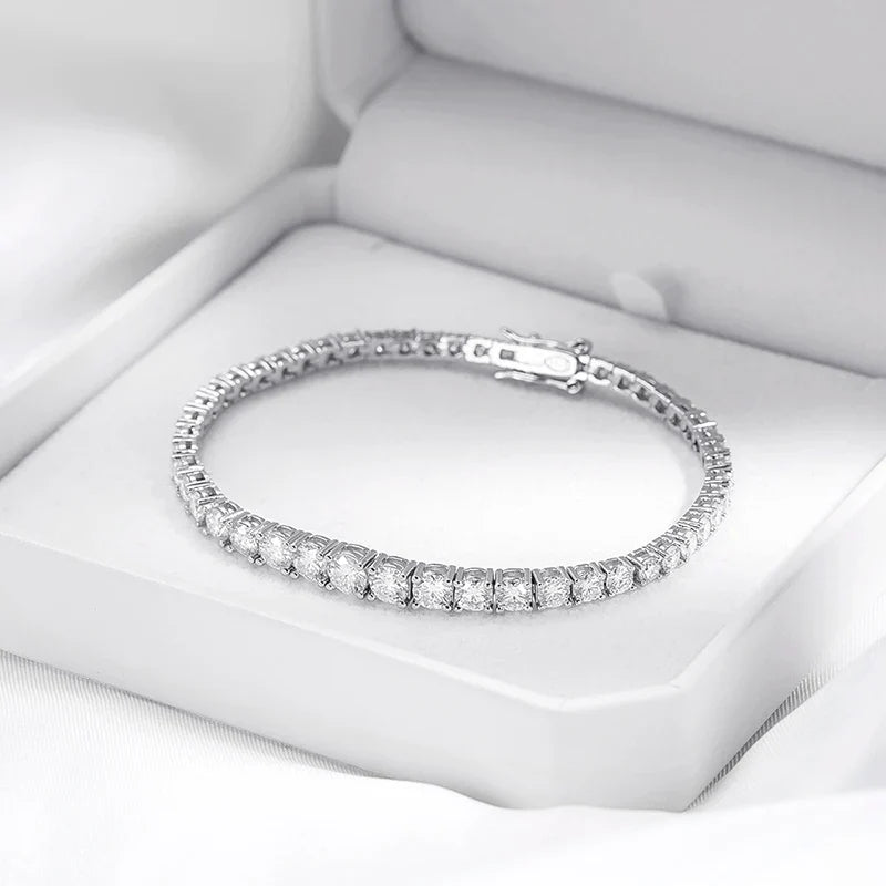 3-5mm S925 Moissanite Curved Tennis Bracelet