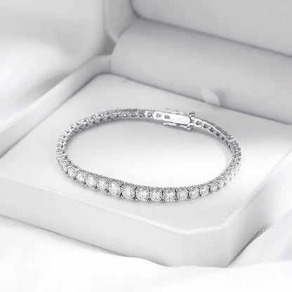 3-5mm S925 Moissanite Curved Tennis Bracelet