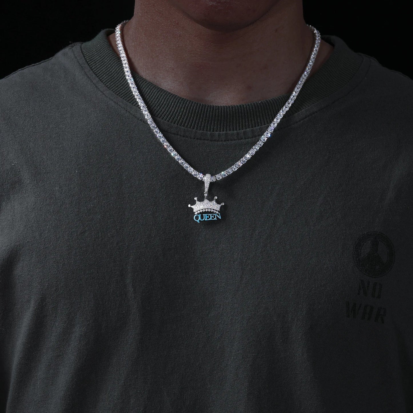 Moissanite Crown Queen Pendant