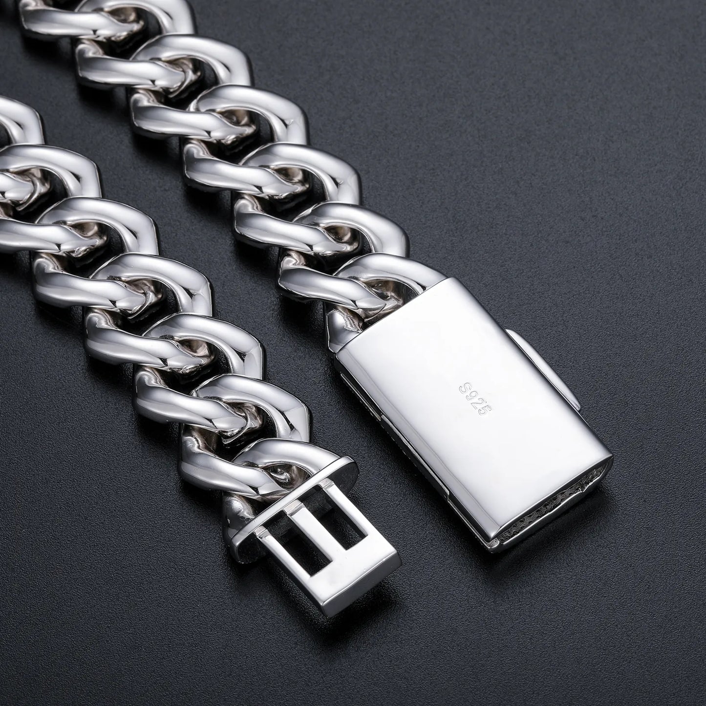 23MM White Gold Diamond Prong Cuban Link Necklace
