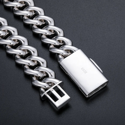 23MM White Gold Diamond Prong Cuban Link Necklace