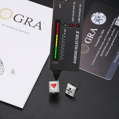 S925 Moissanite Poker Studs Earrings
