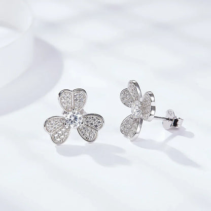 Women's S925 Fully Moissanite Original Flower Earrings & Necklace Set