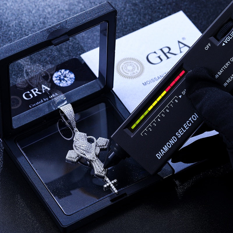 VVS Moissanite Praying Hands Cross Pendant