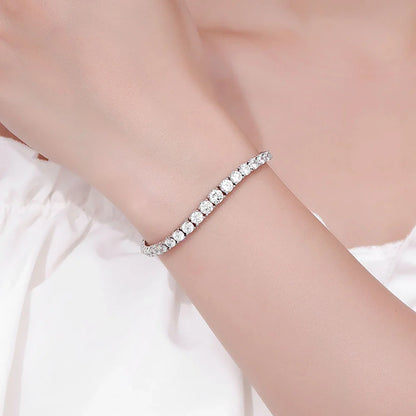 3-5mm S925 Moissanite Curved Tennis Bracelet