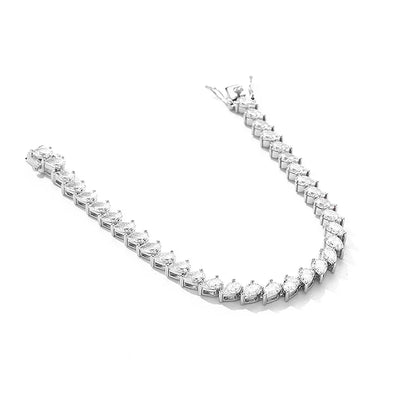 S925 Moissanite Pear Cut Diamond Tennis Bracelet