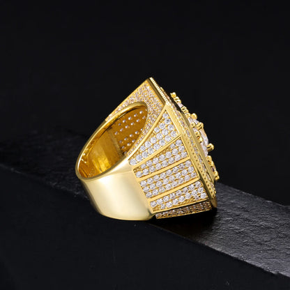 S925 Moissanite Layered Octagon Round Halo Diamond Ring