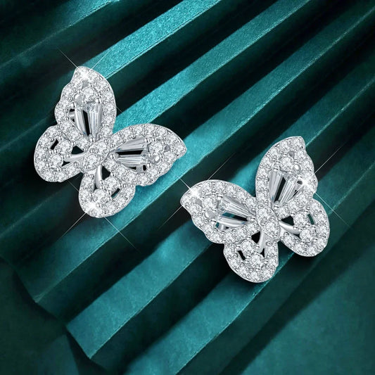 Butterfly Diamond Stud Earrings