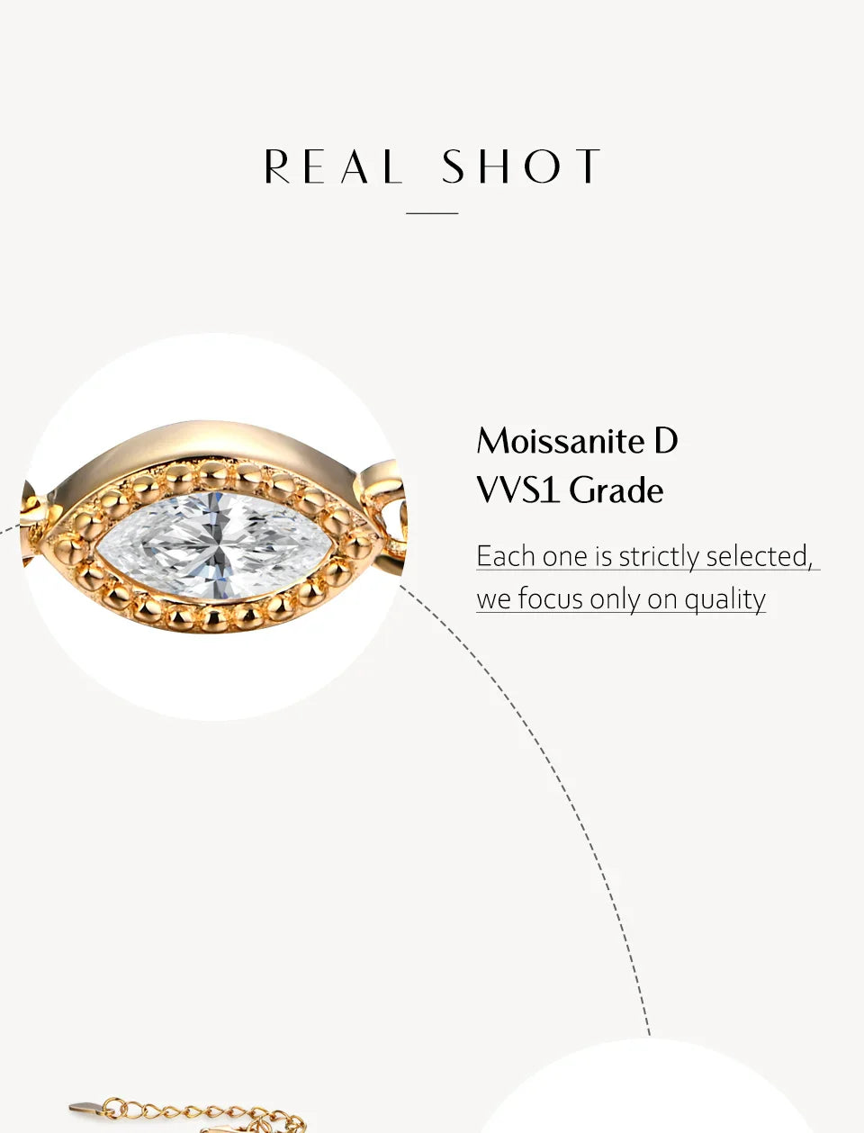 Women's S925 Moissanite Charming Marquise Cut Diamond Link Bracelet