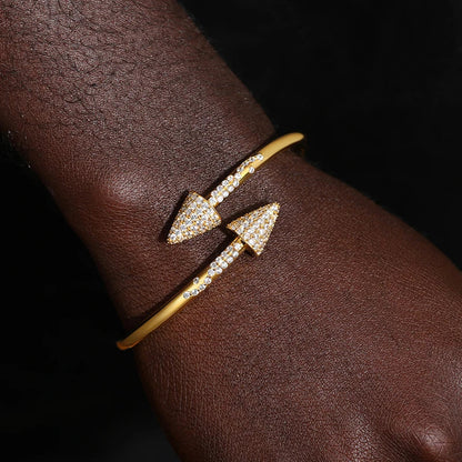 New S925 Moissanite Arrow Men Cuff Bracelet