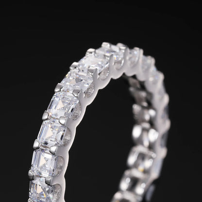 S925 Moissanite Baguette Cut Eternity Band Ring