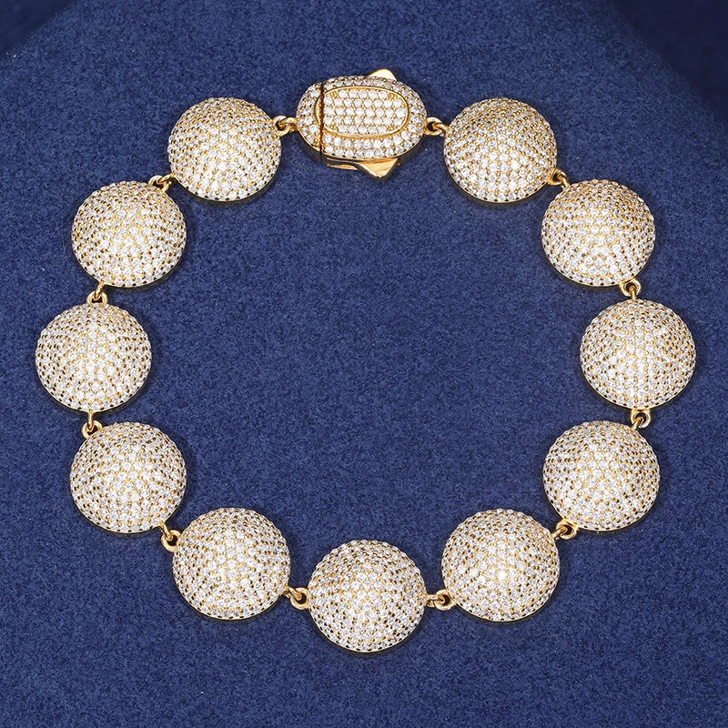 S925 Moissanite Round Pave Diamond Bracelet
