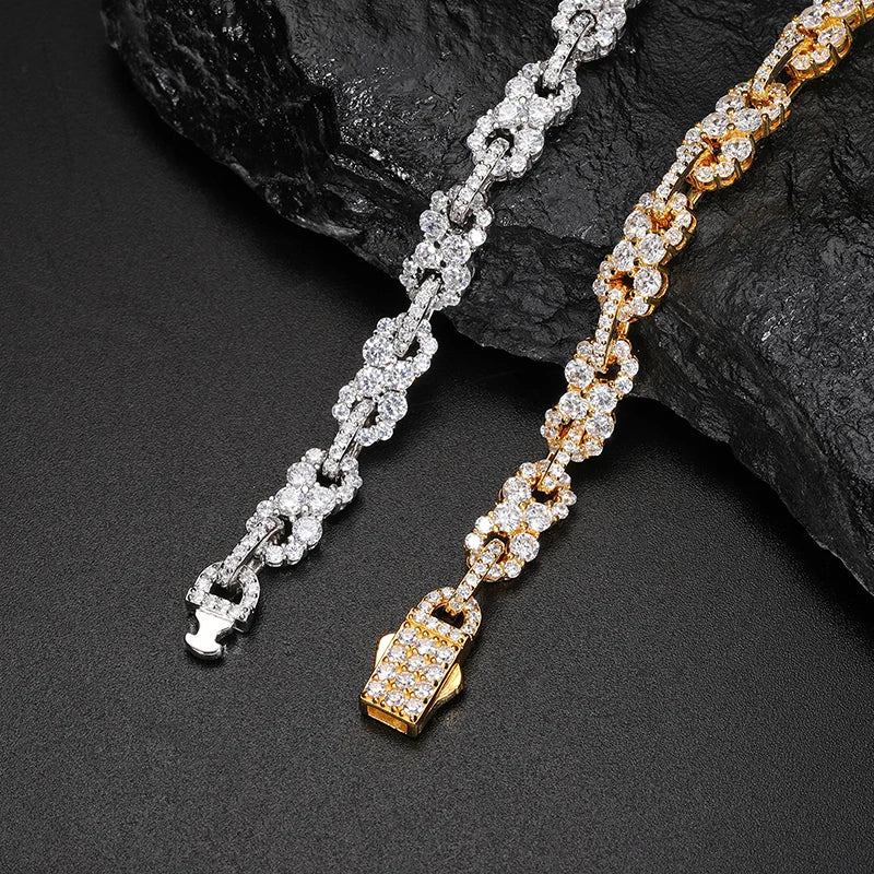 S925 MOISSANITE INFINITY STONES LINK BRACELET