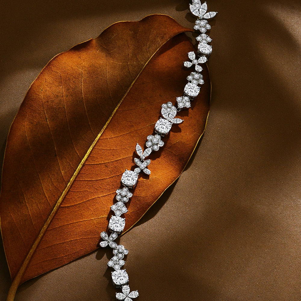 Women's S925 Moissanite Diamond Flower Bracelet
