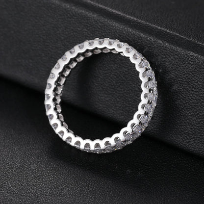 S925 Moissanite Emerald Cut Eternity Band Ring